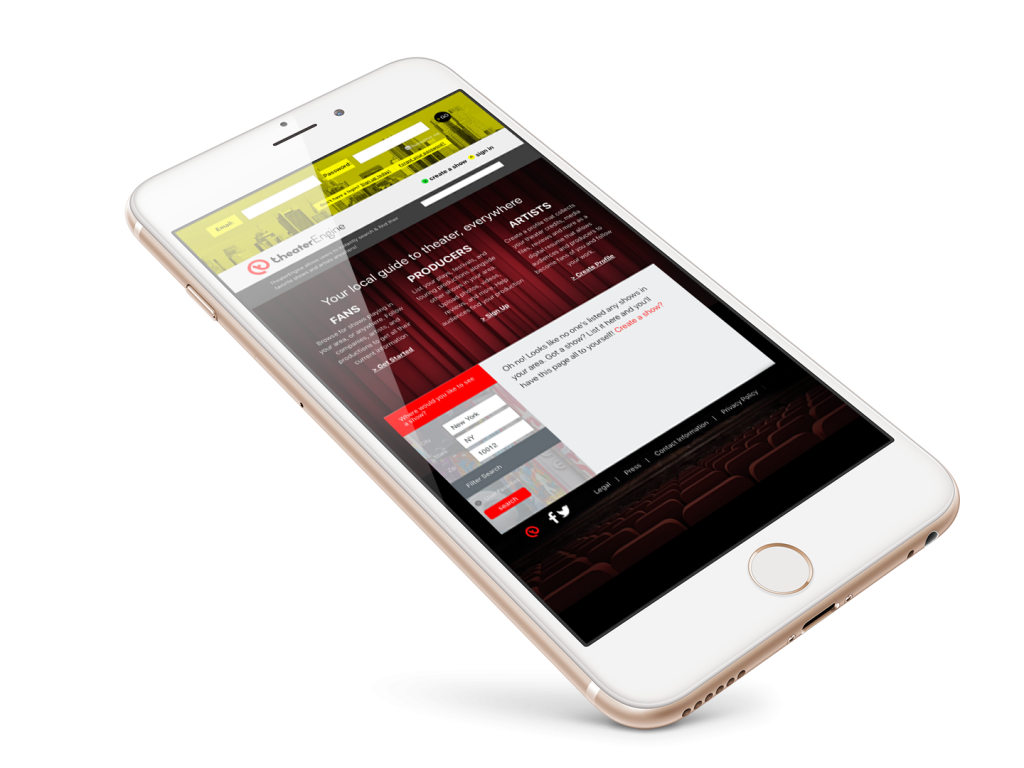 Theater Engine Mobile Website Design